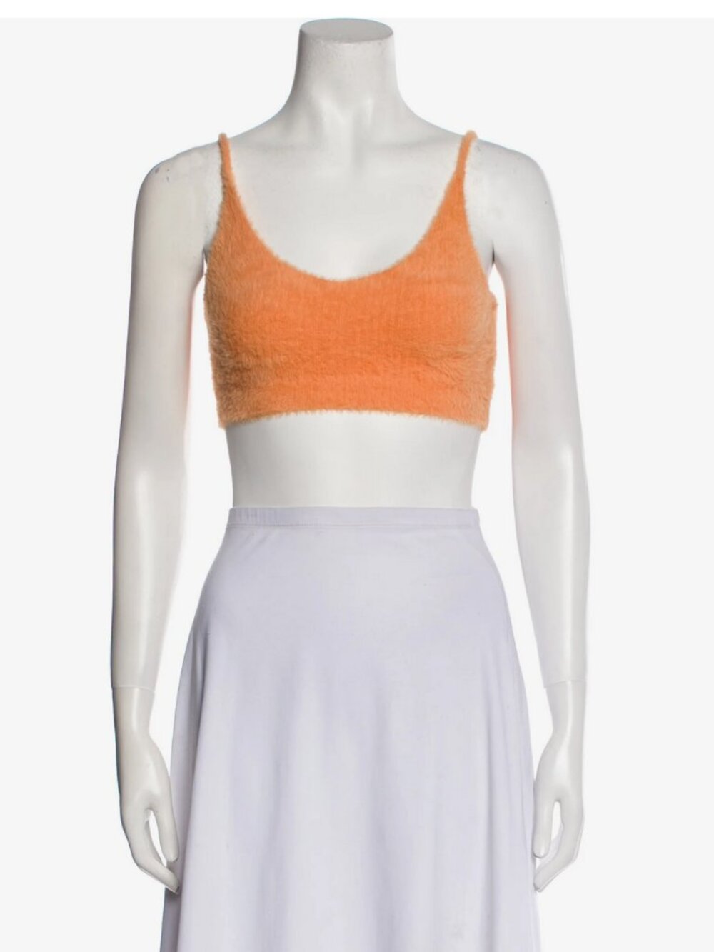 Like New For Love and Lemons Fuzzy Orange Crop Top XS